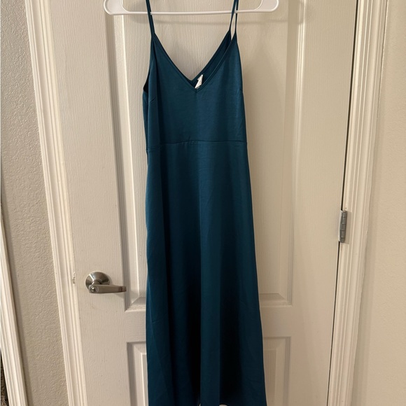 Anthropologie Teal Maxi Dress with Spaghetti Straps - Picture 1 of 6